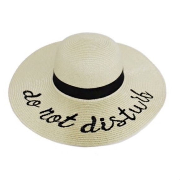 NWT. Do Not Disturb Wide Brim Beach Hat - Picture 2 of 4